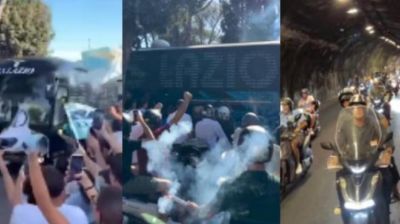 拉齐奥球迷继续抵制主场，但仍骑车护送球队前往球场表达支持