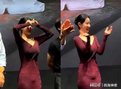 一条裙子把女明星“小肚子”送上热搜！女明星尴尬地用手去捂肚子