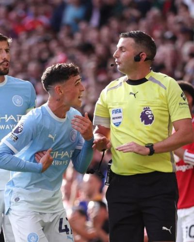福登争议直红！英超：曼联0-1十人曼城 哈兰德破门 3人中柱