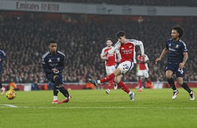 英超-哈弗茨破门马丁内利建功 阿森纳2-2维拉