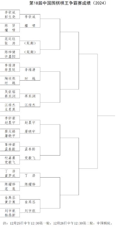 棋王争霸赛预赛首轮赵晨宇胜李轩豪 丁浩胜童梦成