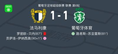 法马利康1-1葡萄牙体育，路易斯-苏亚雷斯点射破门