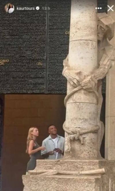 姆巴佩与女友在巴塞罗那度假，游览著名地标圣家堂