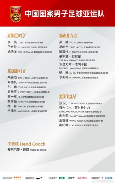 男足亚运队今日启程飞赴日本，李新翔替代李镇全出征