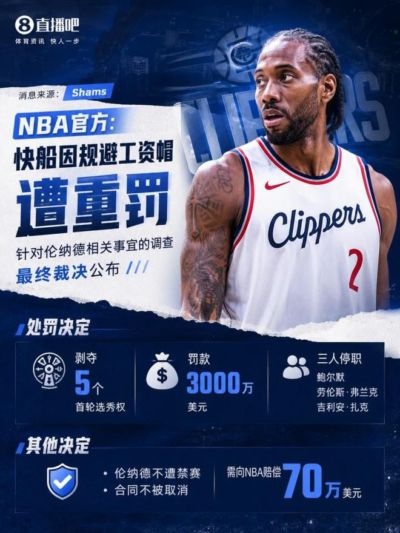 鲍尔默认罚了，联盟会返还快船那5个首轮签吗？