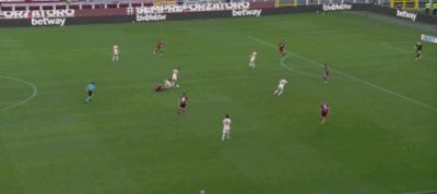 半场：都灵0-1罗马，马伦首开记录