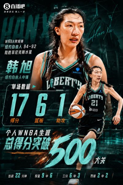 😤替补完胜MVP!韩旭17分6板力压核心斯图尔特 生涯总得分破500