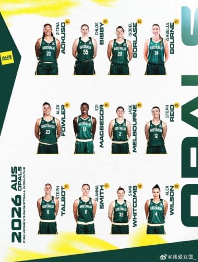 澳大利亚世界杯12人名单：7名WNBA球员豪阵 广东旧将里德在列