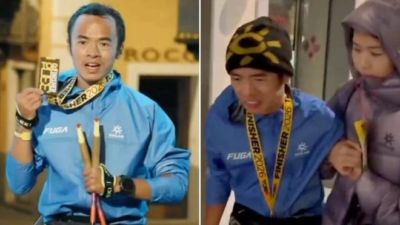 赵家驹“巨人之旅330公里”破纪录夺冠，队友现场见证冲线：极致疲惫，拼尽全力没给自己留后路