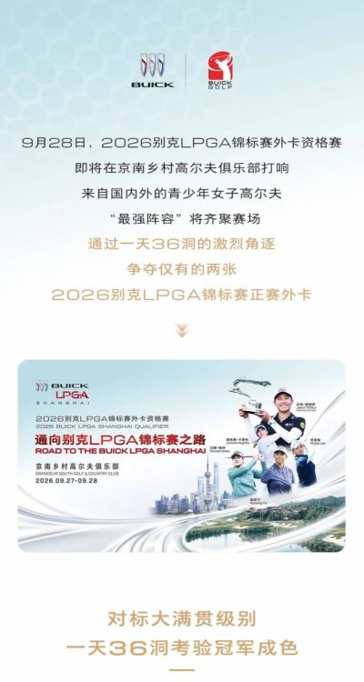 2个直通LPGA席位，2026别克LPGA锦标赛外卡资格赛开启报名
