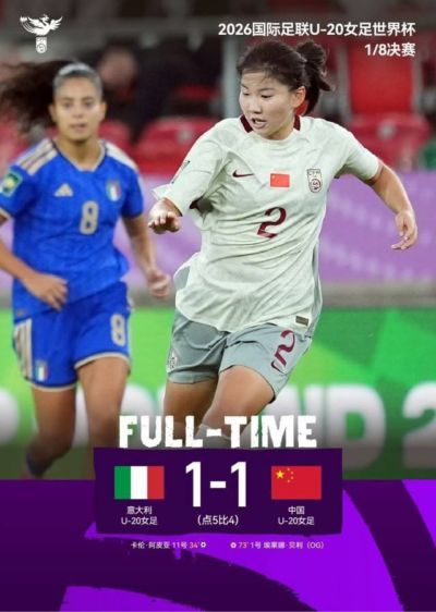点球大战惜败 中国U20女足无缘世界杯八强