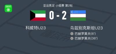 乌兹别克斯坦U23 2-0科威特U23,巴赫罗莫夫独中两元