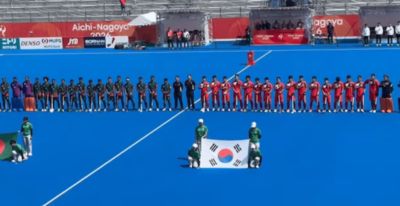 日本亚运会又出大乌龙：韩国队对阵孟加拉国的曲棍球比赛，赛前竟误播朝鲜国歌