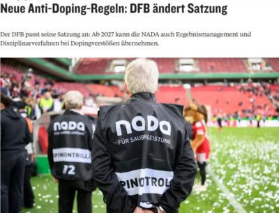 踢球者：德国足协正筹备新的反兴奋剂法规，已通过章程修改方案
