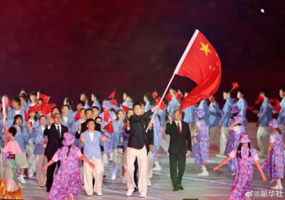 第20届亚运会开幕，中国代表团入场