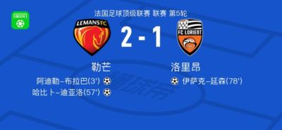 勒芒2-1洛里昂，哈比卜-迪亚洛、阿迪勒-布拉巴建功