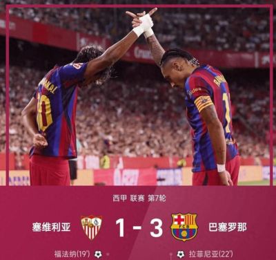 3-1大逆转！他们太厉害了，拉菲尼亚戴帽，巴萨联赛7战全胜21分领跑