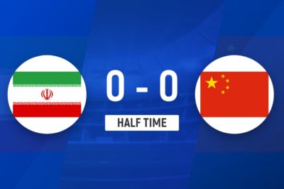 半场-U23国足0-0伊朗U23 U23国足控球率仅三成，3脚打门0射正