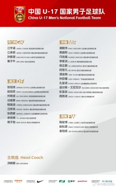 博主谈U17国足名单：老班底为基础框架，李家润是可期待的爆点