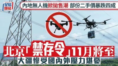 无人机引发抛售潮,部分二手价格暴跌四成