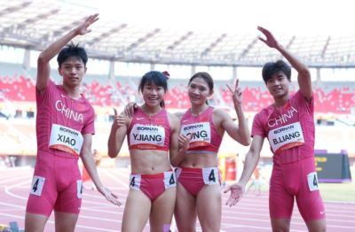 亚运会-中国队田径4*400米混合接力获第五 巴林夺冠