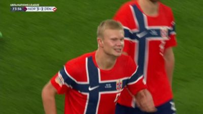 哈兰德双响！挪威3-2丹麦 厄德高2助攻 霍伊伦破门难救主