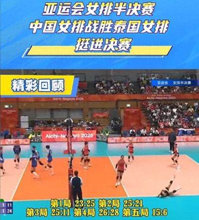 中国女排3:2战胜泰国队进决赛!加提蓬格外想赢中国女排