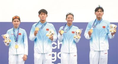 中国队获亚运会铁人三项混合接力冠军