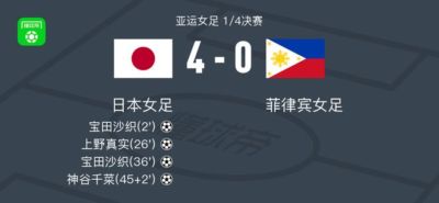 日本女足4-0大胜菲律宾女足，宝田沙织两球，神谷千菜建功