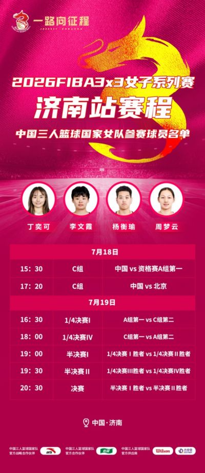 FIBA3x3女子系列赛济南站今日开赛 中国女队以3号种子直接进正赛