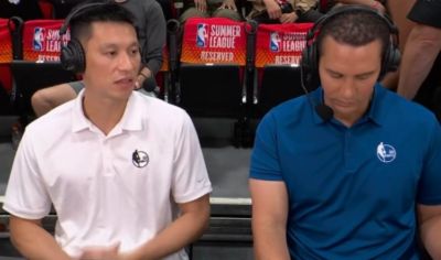 继续担任解说！林书豪场边解说老东家猛龙与热火夏联比赛