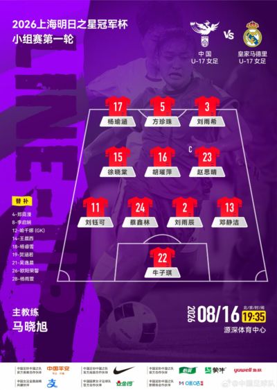 中国U-17女足 vs 皇马U-17女足，中国队首发阵容公布！
