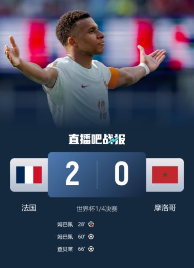詹俊：尽管比分和上次交锋一样，但这次法国队赢得很轻松