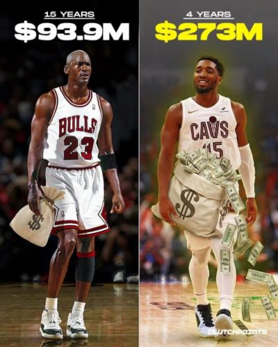 ClutchPoints：乔丹生涯15年总工资9390万 米切尔4年合同2.73亿