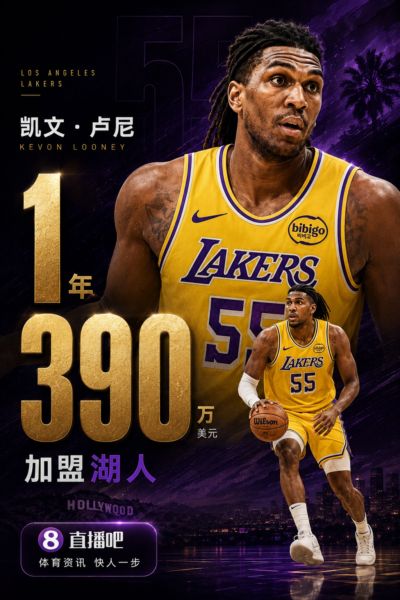 昔日冠军中锋！Shams：卢尼1年390万美元加盟湖人