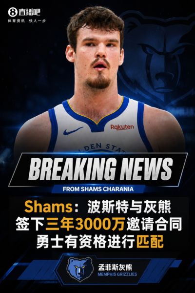 勇士有资格匹配！Shams：波斯特与灰熊签下三年3000万邀请合同！