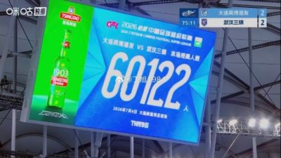 球市火爆！共60122名球迷现场观战大连英博vs武汉三镇比赛
