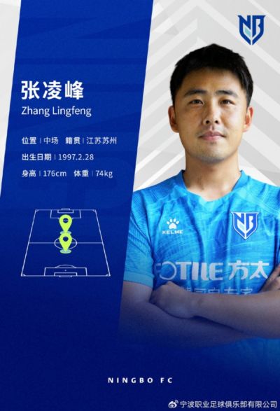 官宣｜张凌峰加盟宁波职业足球俱乐部