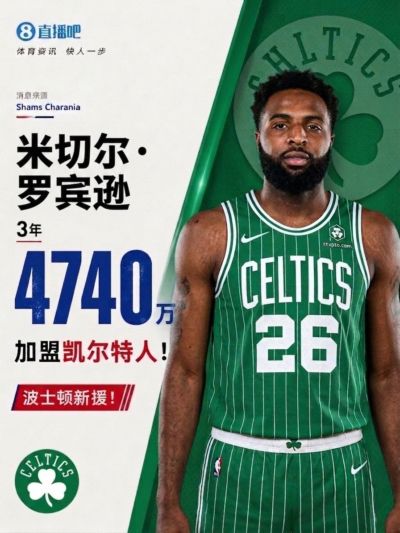 冠军中锋离队！Shams：米切罗3年4740万加盟绿军 第3年为球员选项