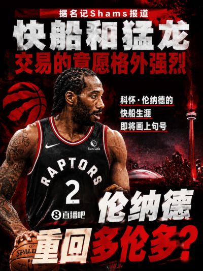 Shams：伦纳德快船生涯即将画上句号 快船&猛龙交易意愿十分强烈