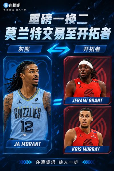 重磅💥Shams:灰熊将莫兰特交易至开拓者!换格兰特+穆雷