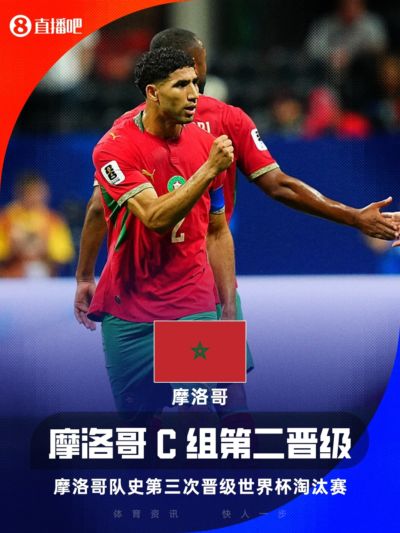 黄金一代！摩洛哥队史第三次晋级世界杯淘汰赛，首次连续两届晋级