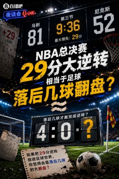NBA总决赛29分大逆转 相当于足球在哪个联赛落后几球大逆转？