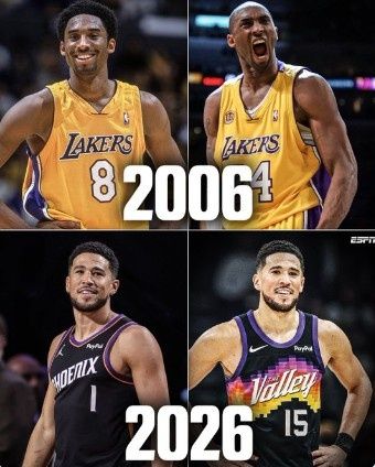 ESPN：2006年科比从8号换成24号🐍 20年后他的门徒布克也换号了
