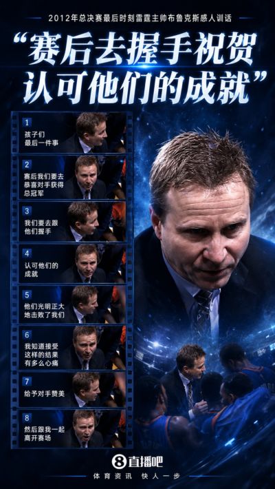 泪目！12年雷霆主帅经典训话：赛后去握手祝贺 认可对手的成就