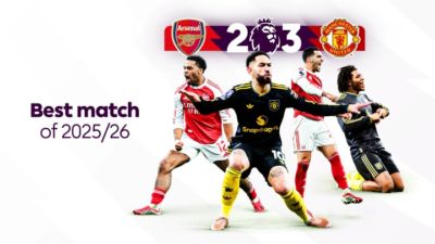 英超官方球迷票选赛季最佳比赛：曼联客场3-2绝杀阿森纳当选
