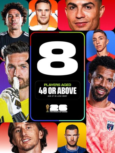 老将不死!本届世界杯8位40岁+球员参赛:C罗、魔笛、诺伊尔领衔