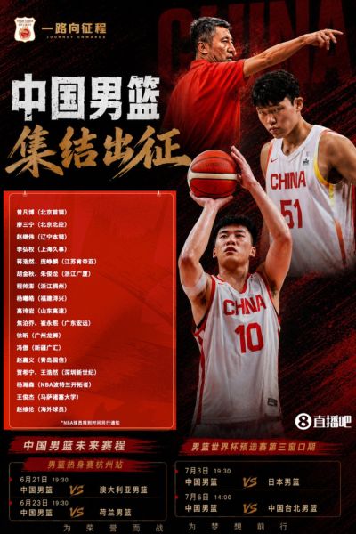 中国男篮集训21人名单：杨瀚森&王俊杰&李弘权在列 赵睿&周琦无缘