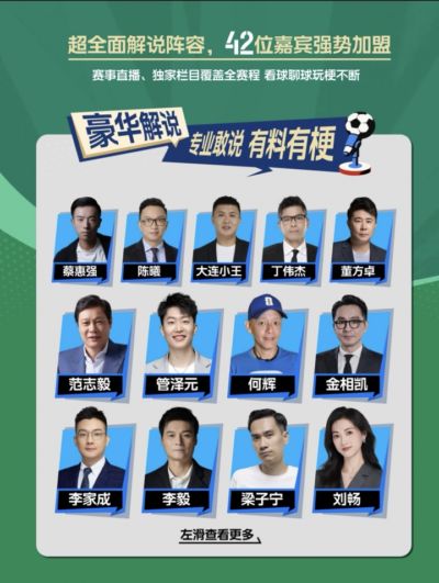 小红书世界杯解说：金相凯 董方卓 刘畅 杨毅在列，孙继海助阵