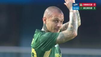 浙江2-0终结河南3连胜！米特里策破门纳萨里奥点球违例进球被吹